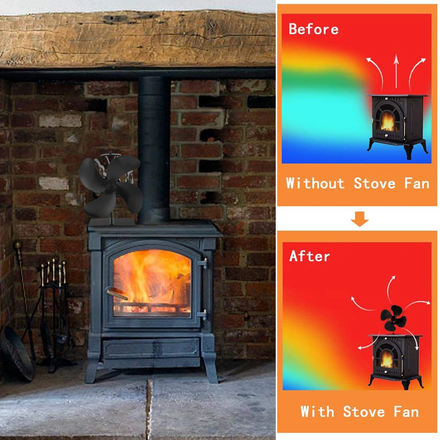 Обновление 4 лезвия быстрое Запуск камина со стрелкой направлением|Запчасти для