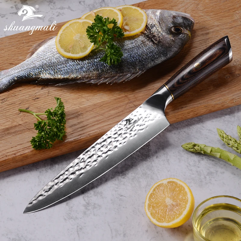 8 дюймовый универсальный кухонный нож Мясницкий кованый из углеродистой стали