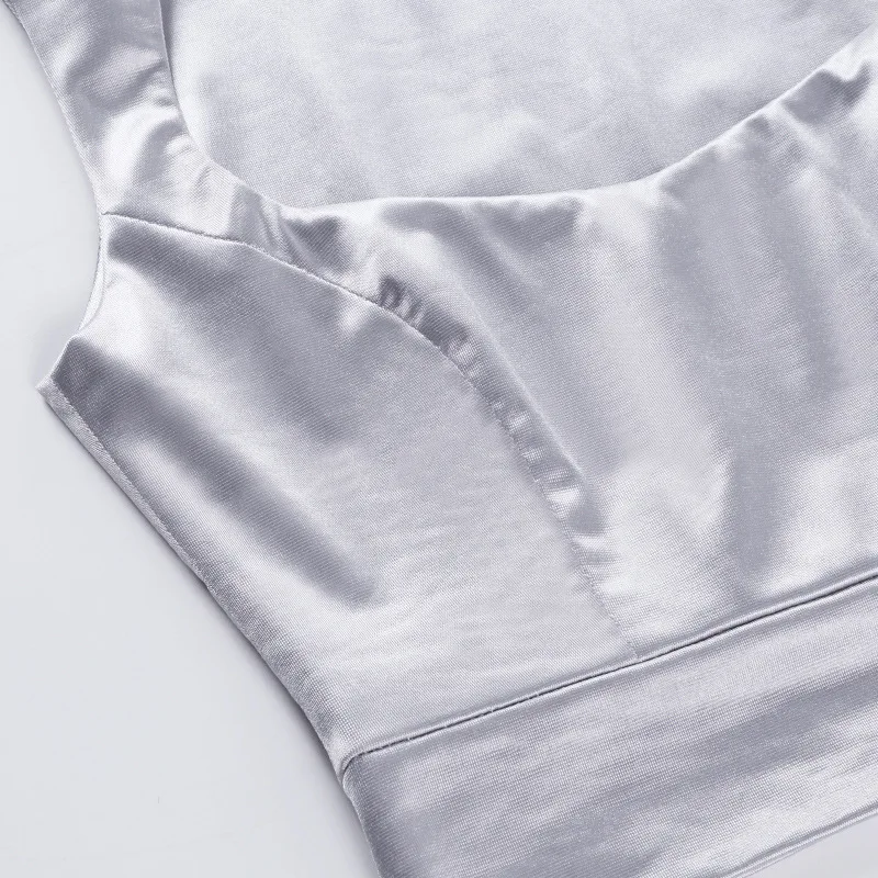 

2021 Summer Sexy Tank Top Women Sleeveless Black White Crop Tops Korean Square Collar Bandage Satin Croptops Vest Wholesale