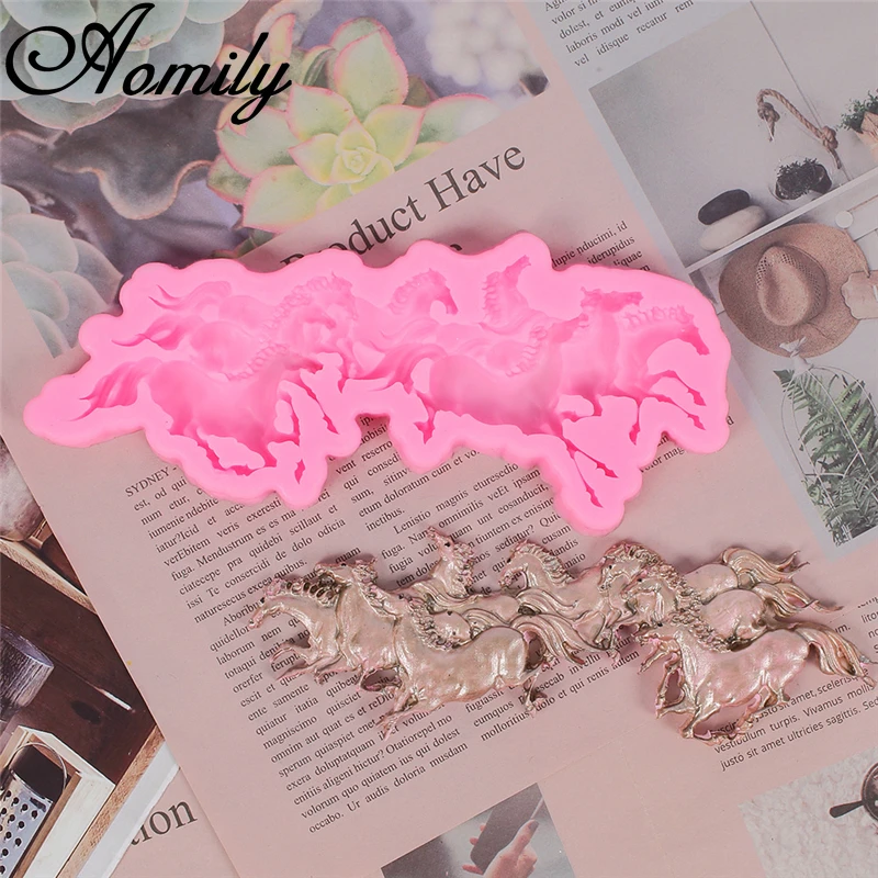 

Aomily форма лошади силиконовые формы для пирожных Сделай Сам шоколадная форма Свадебный инструмент для украшения торта помадные формы инстр...