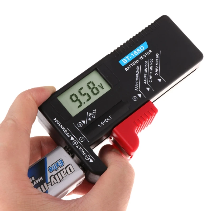 

BT168D Digital Battery Capacity Tester Smart Electronic Power Indicator Measure for 9V 1.5V AA AAA Cell C D Battery