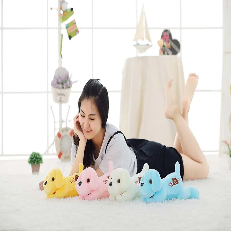 1 шт. 35 см креативный светильник светодиодный плюшевый собака чучела животных