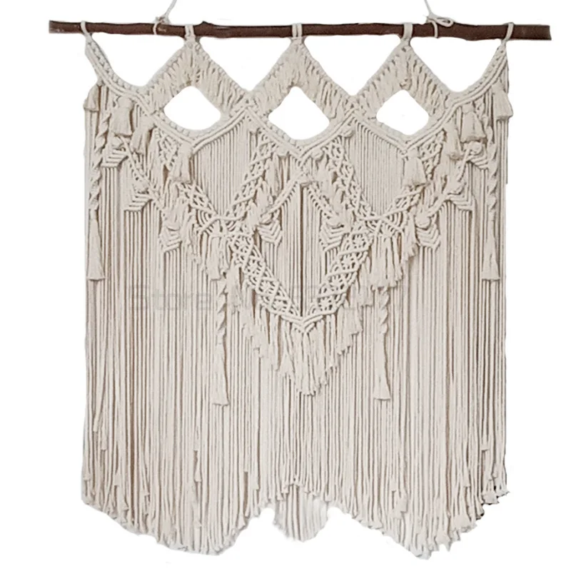 

Nordic Wind Tapestry Hand-woven Wall Hangings Bedroom Sofa Background Tassels Lodging Woven Tapestries Decoration Home