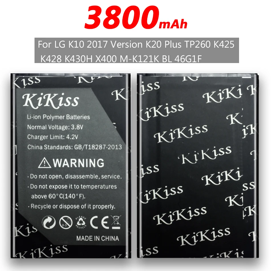 3800 мА/ч BL 46G1F мобильный телефон Батарея для LG K20 K425 K428 K430H / K10 M250 2017 версия + номер