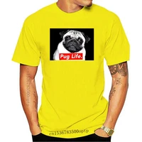 new hot sale 100 cotton funny pug life t shirt gangsta dog animals are friends weed woman man fashion printed t shirt