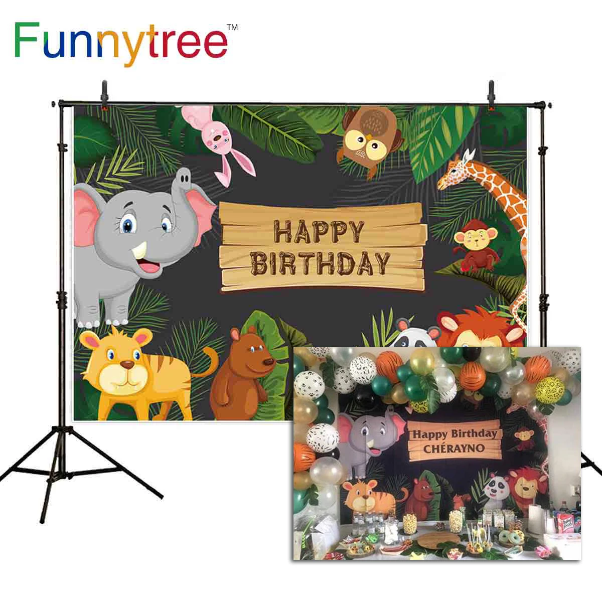 Funnytree фон для фотосъемки на день рождения фотостудия вечеринки в стиле сафари с