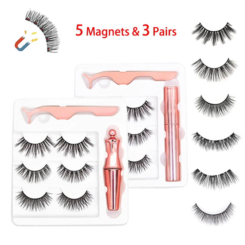 5 магнитов для ресниц магнитная жидкая подводка глаз 3 пары магнитный ненастоящий