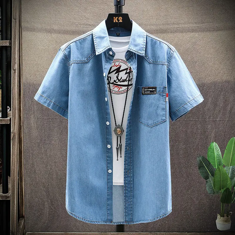 VERSMA летние Camisa социальная Masculina джинсовая мужская рубашка с длинным рукавом в