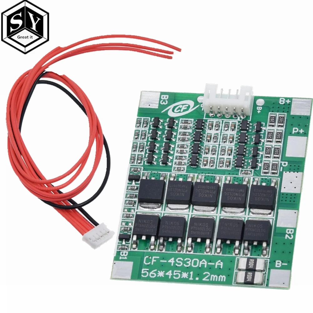 1 шт. Great IT Новое поступление 4S 30A 14,8 в литий-ионный аккумулятор 18650 BMS пакеты Щит защиты печатной платы баланс Интегральные схемы