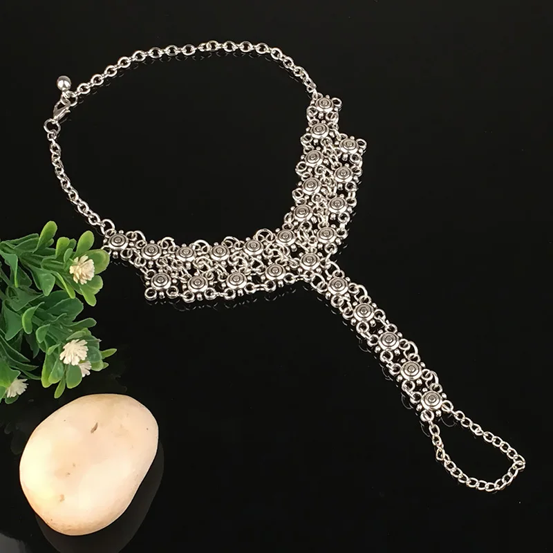 Trendy Vintage Ankle Bracelet Coin Flower with Toe Chain Anklet Summer Beach Boho Foot Jewelry Fashion Style Anklets for Women | Украшения