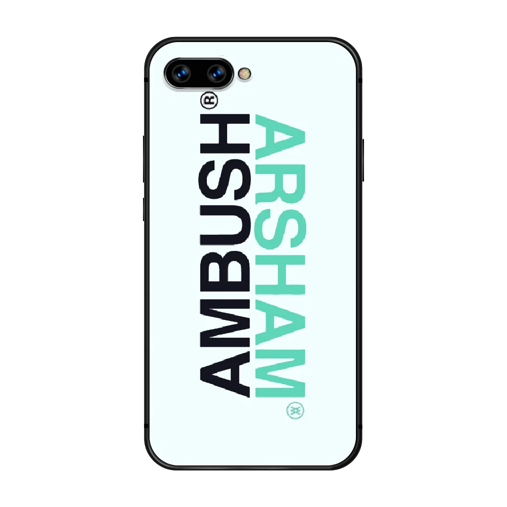 

Trendy brand AMBUSH Phone Case Cover Hull For HUAWEI honor 8 8c 8a 8x 9 9a 9x V10 MATE 10 20 I lite pro black cell cover luxury