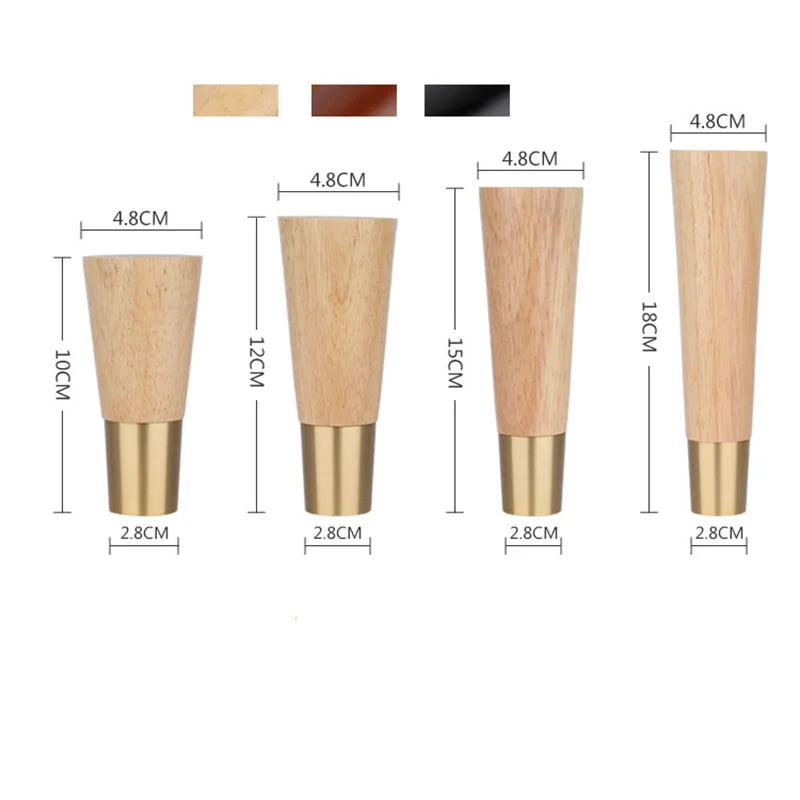 

Wood Sofa Legs with Brass Covers Cabinet Leg Classic Human Head Nordic American Sofa Accessory European Furniture Parts