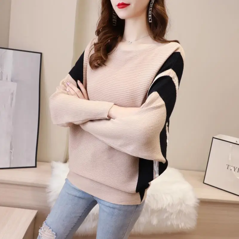 

Autumn New Women Long Sleeve Pullovers Sweater Female Korean Casual Loose O-Neck Pull Jumper Women's Knitting Pullovers Tops C65