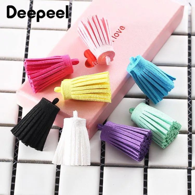 

50/100pcs Deepeel 3cm Colourful Suede Tassel Bags Ornament Pendants Coin Purse Decoration Hanging DIY Jewelry Accessories BF822