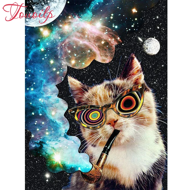 

Алмазная живопись TPOUOILP 5d «сделай сам», закат, животное, кот, квадратная и круглая алмазная живопись, кот, вышивка крестиком
