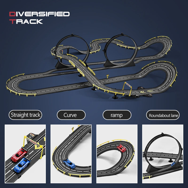 Speed Challenge Electric Powered Slot Car Racing Kids Toy Race Track Set Includes 2 Hand Controllers Featuring 1:43 Scale | Игрушки и