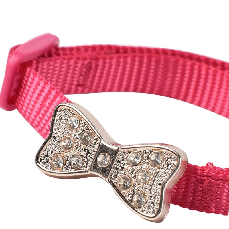 Лидер продаж для питомца собаки ошейник кота Регулируемый бант Стразы щенок