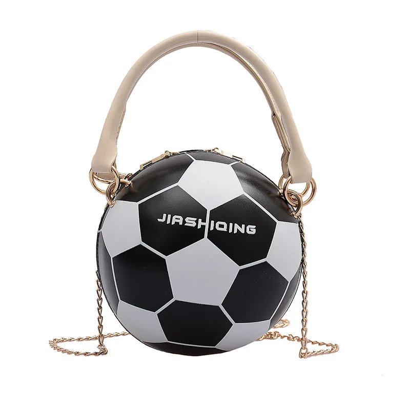 

Round Women's Handbags Novelties 2021 New Fashion Shoulder Bag Leather Chain Cartoon Cute Print High Qualit Funny Basketball Bag
