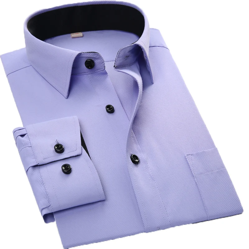 Рубашка Aoliwen Мужская в полоску деловая приталенная с длинным рукавом