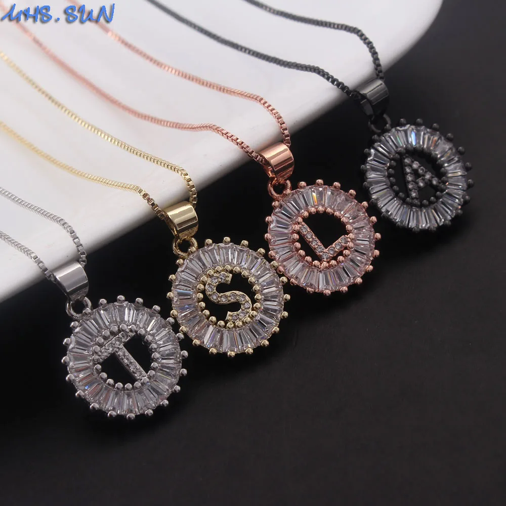 

Служба. Солнце класса люкс AAA циркон ожерелья с 26 букв алфавита круглый кулон для женщин с буквенным принтом в виде цепочки на вечерние ювелирные изделия высокого качества
