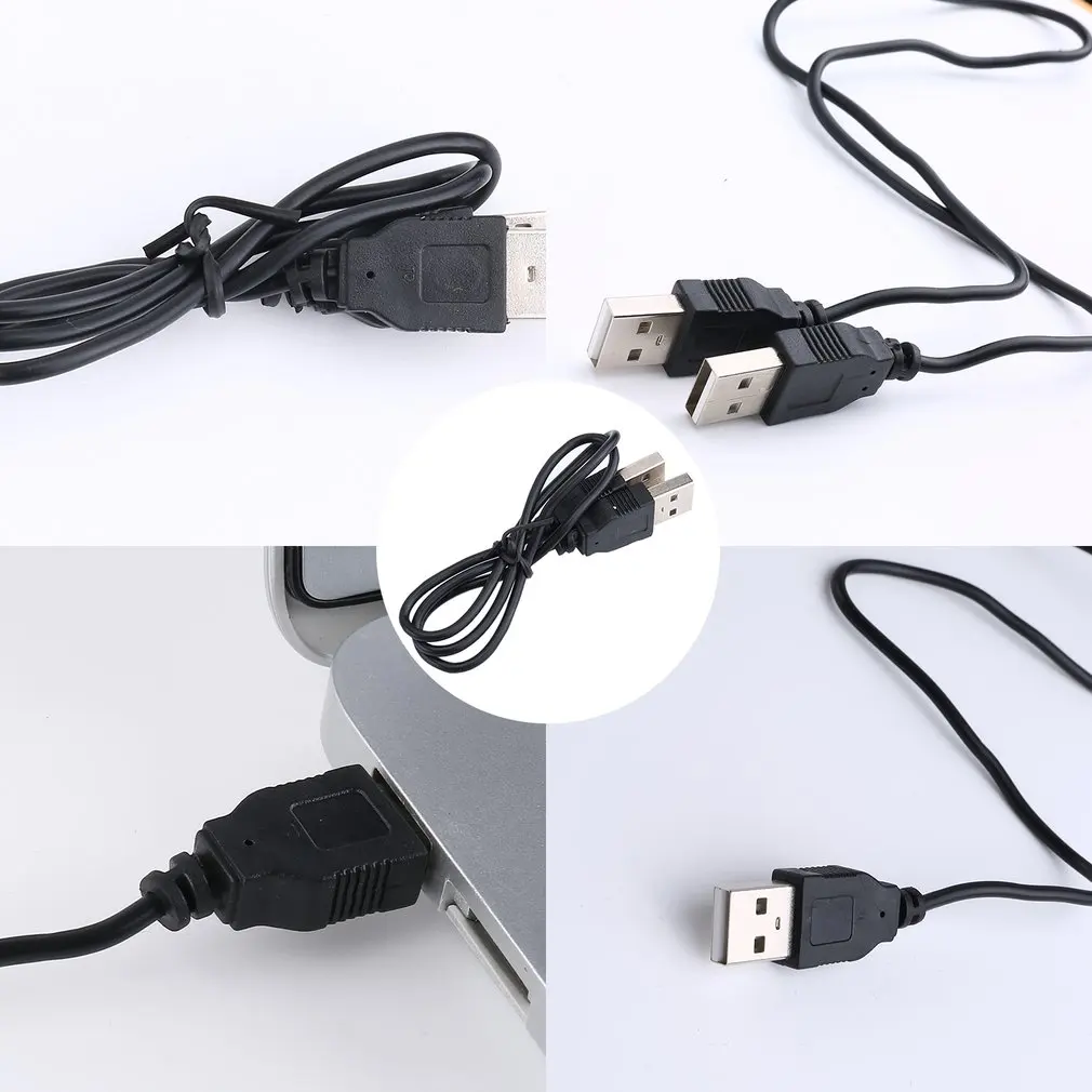 

USB 2,0 Adaptador de Cable de datos para PC y telÃ©fono inteligente, Conector de extensiÃ³n macho a macho, negro, 400mm(L)