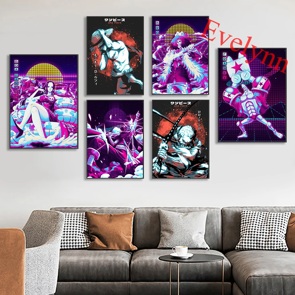 

Japanese Anime One Piece Poster And Print Cartoon Luffy Painting Modern Home Decor Wall Art Pictures Children Room Decor Canvas