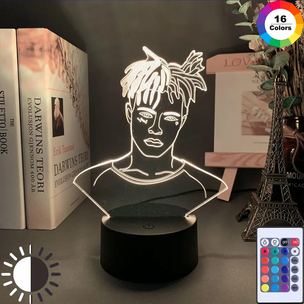 

Famous rapper image Figure Led Night Light Cool Fans Gift Dropshipping Room Decor Light Office Bedroom Table 3D Lamp Xmas Indoor