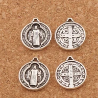 saint benedict medal cross sentia charm beads 100pcs mic 13 2x15mm zinc alloy pendants fashion jewelry diy l504