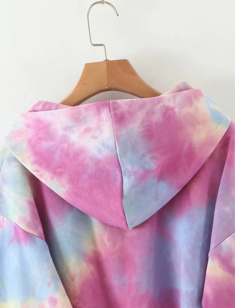 

Streetwear Colorful Hoodies Women Batwing Long Sleeve Loose Fit Sweatshirt Drawstring Irregular Stylish Short Hoodies Lady