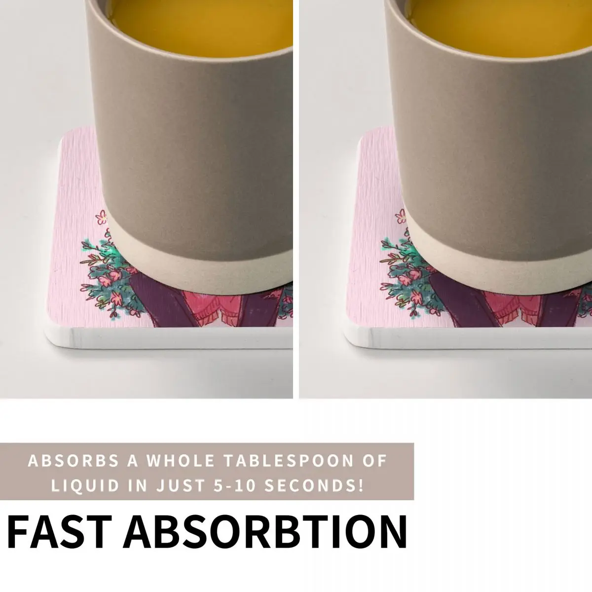 Bakugou In Pink Diatomite Square Round Shape Coaster Water Absorption Cup Bonsai Mat Soap Toothbrush Pad Wholesale 10x10cm | Дом и сад