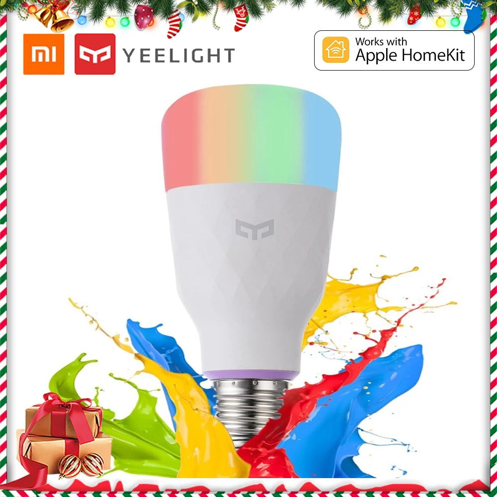 Умная Светодиодная лампа Xiaomi Yeelight цветная 800 лм 10 Вт E27 лимонный цвет смарт для Mi
