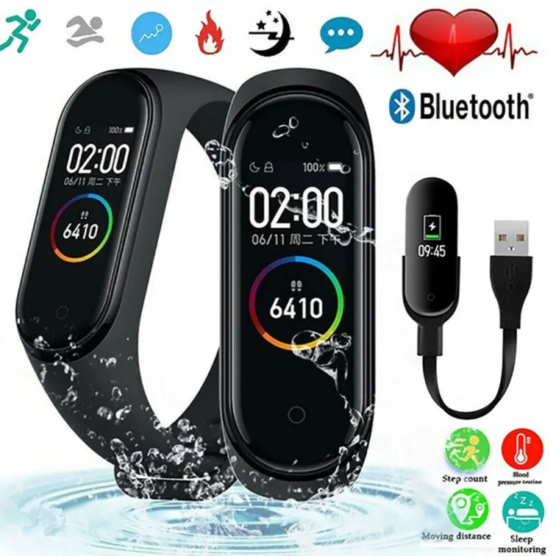 Умный Фитнес браслет M4 трекер пульсометр измеритель артериального давления