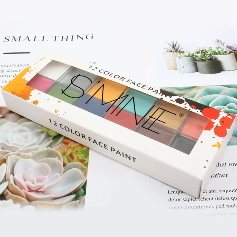 

12 Colors Face Body Painting Art Non Toxic Safe Oil Paint Halloween Party Fancy