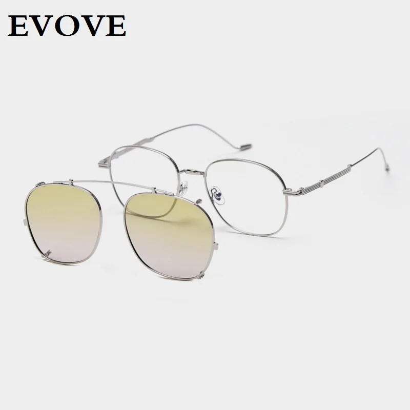 

Evove Clip Sunglasses Men Polarized Women Oval Fit Over Eyeglasses Frame Male Gradient Color Lens Clips for Driving Drive