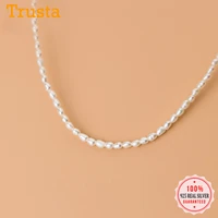 trustdavis luxury 925 sterling silver simple temperament pearl choker short necklace for women wedding party s925 jewelry da1255