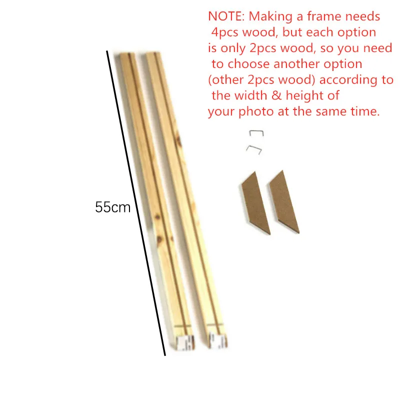 2pcs wood 55cm A608 Домашние фоторамки настенная фоторамка деревянный Плакат рамка DIY деревянная Картина на холсте рамка для живописи маслом стены искусства кадра фото фоторамка - Цвет: 2pcs wood 55cm A608