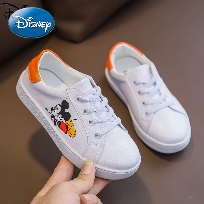

Disney Mickey Mouse Girls Shoes Mickey White Shoes Children's Sports Shoes Boys Board Shoes All-match Single Shoes