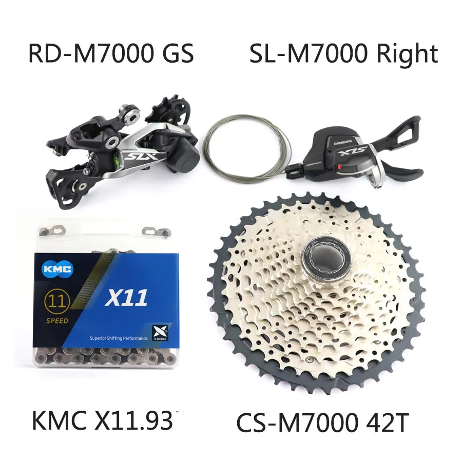 11-42T KMC SHIMANO SLX M7000 группа MTB M7000 кассета sprocke 11 скорость 42T 46T M7000 задний переключатель рычаг переключения передач HG601 11 цепь скорости - Цвет: 11-42T KMC
