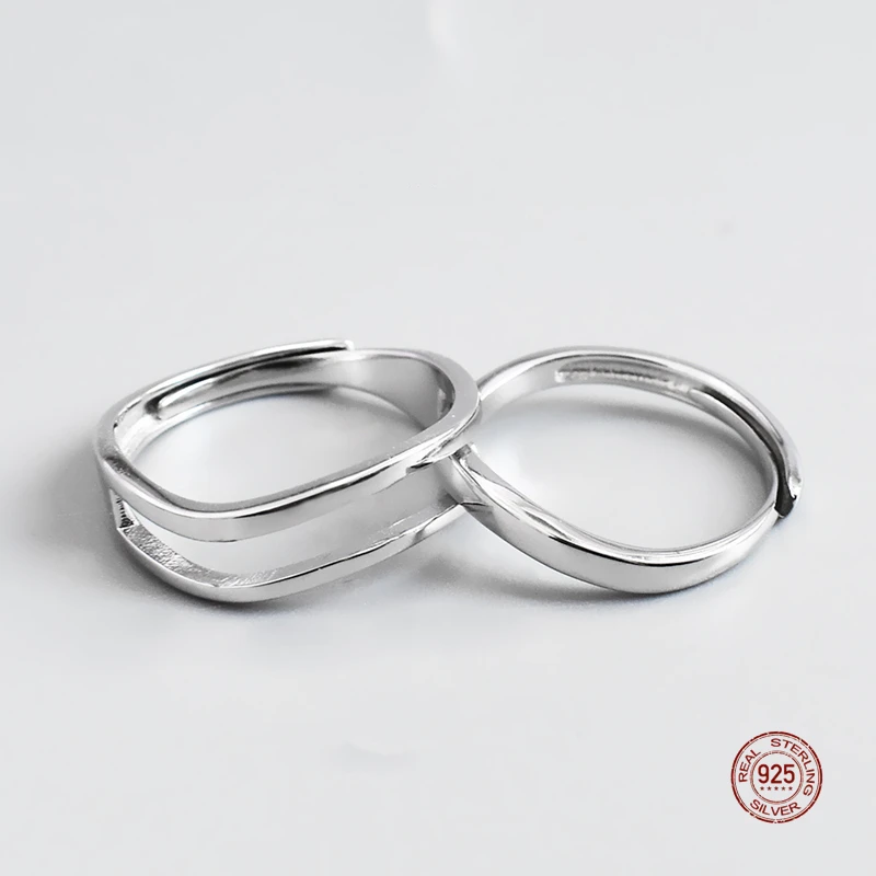 Женское регулируемое кольцо LKO Открытое из стерлингового серебра 925 пробы с