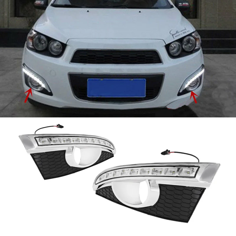 2 предмета DRL Дневной светильник бег s для Шевроле Chevy AVEO Sonic зубная щётка 2011 2013 с