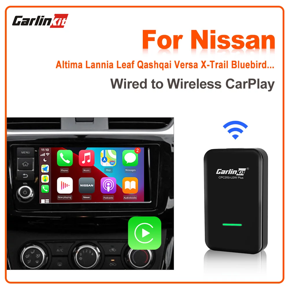 CarlinKit 4.0/3.0 Wireless CarPlay Adapter for Nissan Terrano Titan Versa Patrol Armada Maxima Murano Kicks Leaf Frontier GT-R