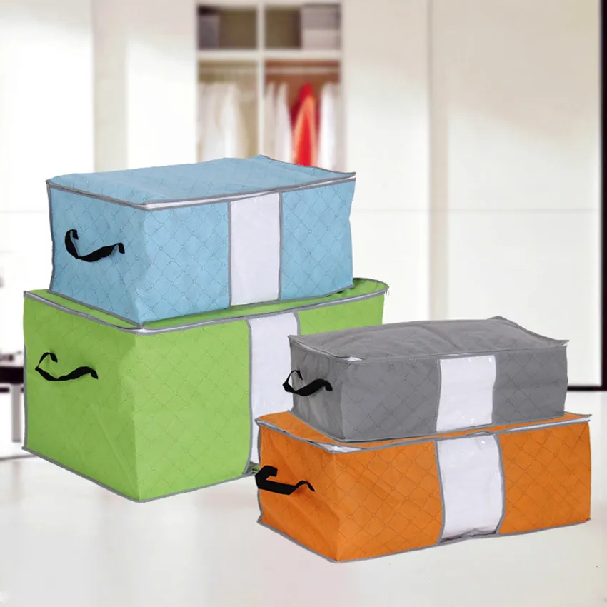 Новая Нетканая Портативная сумка для хранения одежды органайзер складной шкаф