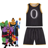 black basketball costume cosplay jumpsuits carnival space jam costume for kids bodysuit girls mal dress up onesies kids cosplay
