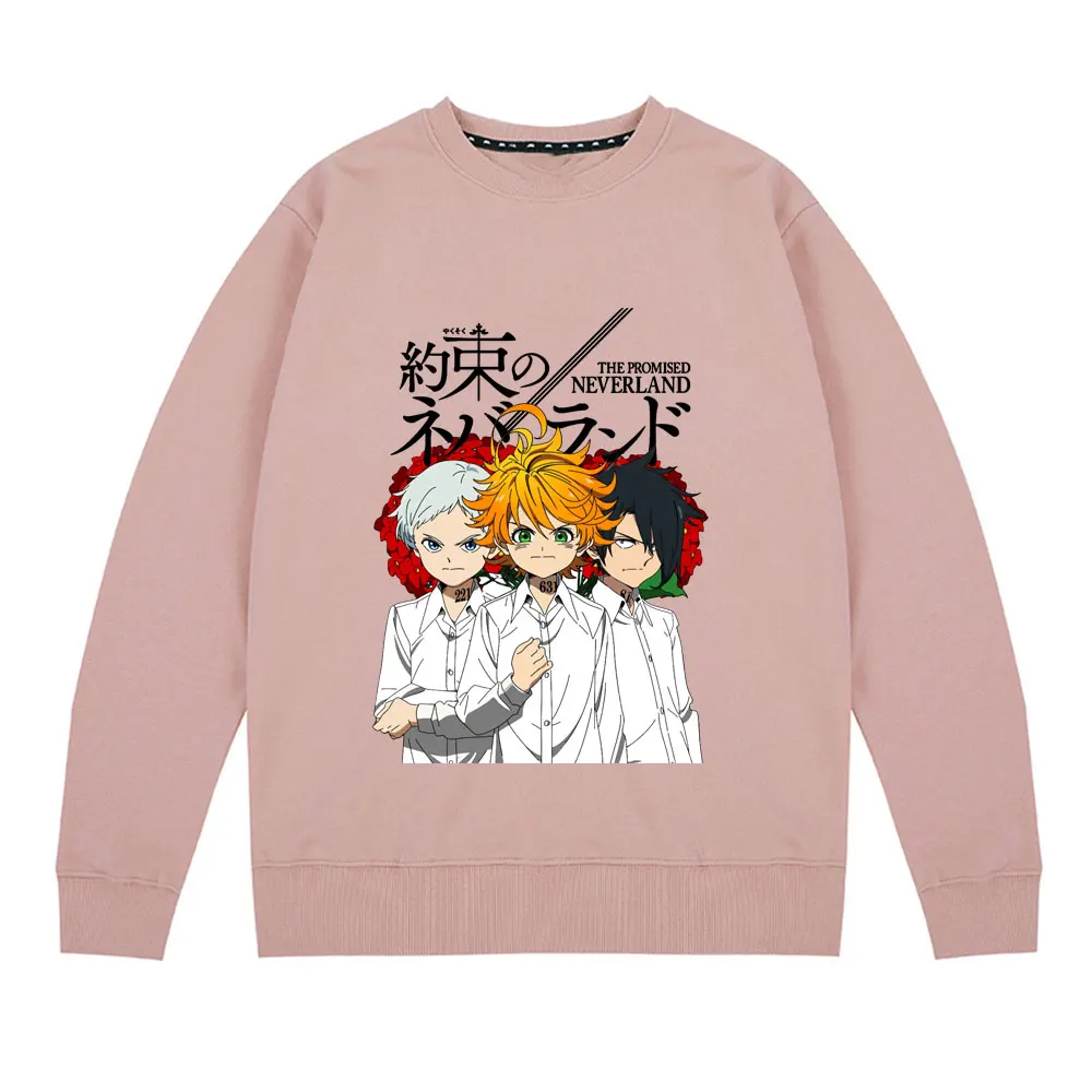 

Manga Emma. Norman. Ray. Graphic Sweatshirts Unisex Pullover Male Streetwear Japan Anime The Promised Neverland Sweatshirt Tops