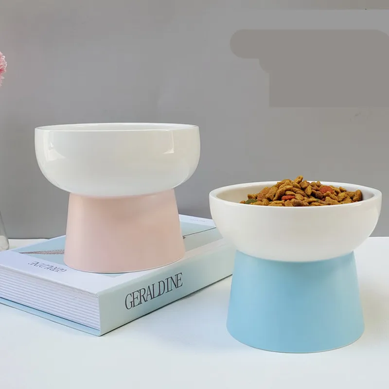 

Colorful Pet Feeder Bowl Cartoon Shape High-foot Single Mouth Skidproof Ceramic Dog Cat Food Bowl Pet Products Drinking Bowl