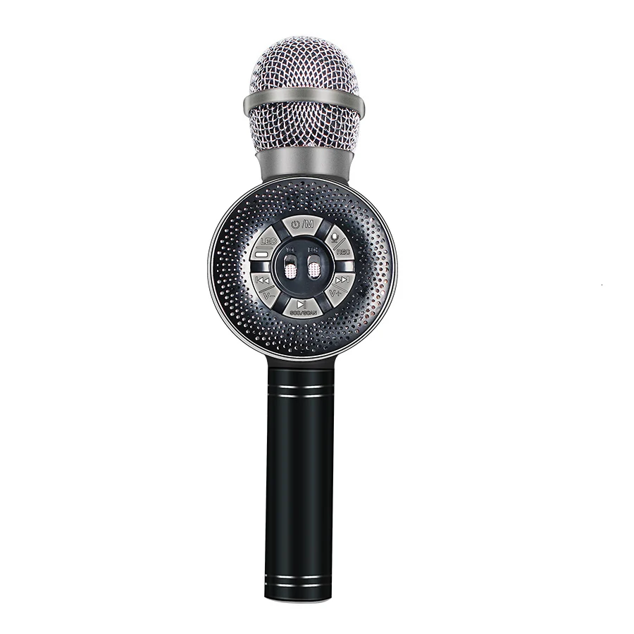 Ws669 караоке микрофон красочные светодиодные фонари мобильный телефон беспроводной Bluetooth Запись пение Студия микрофон для конференц-связи воспроизведения музыки