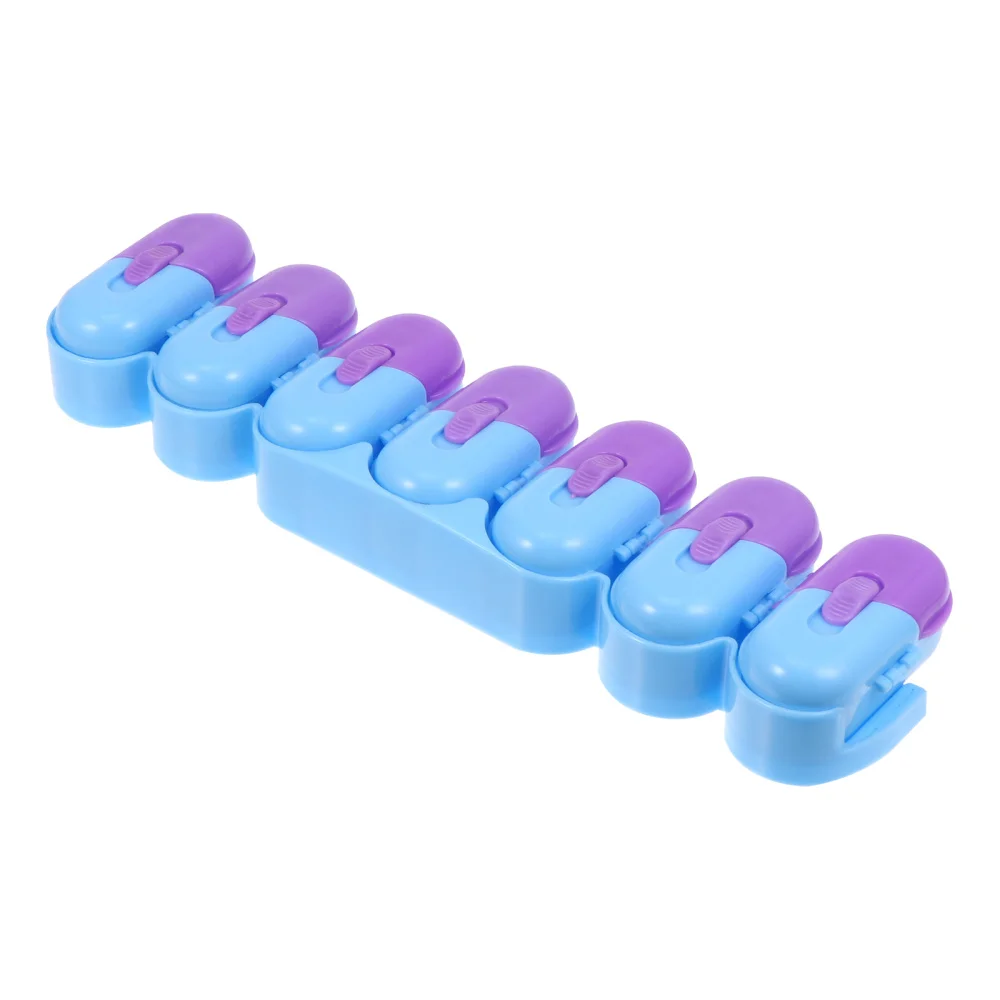 

1pc Pill Shape Organizer Pill Case Creative 14 Grids Pill Storage Box with Base