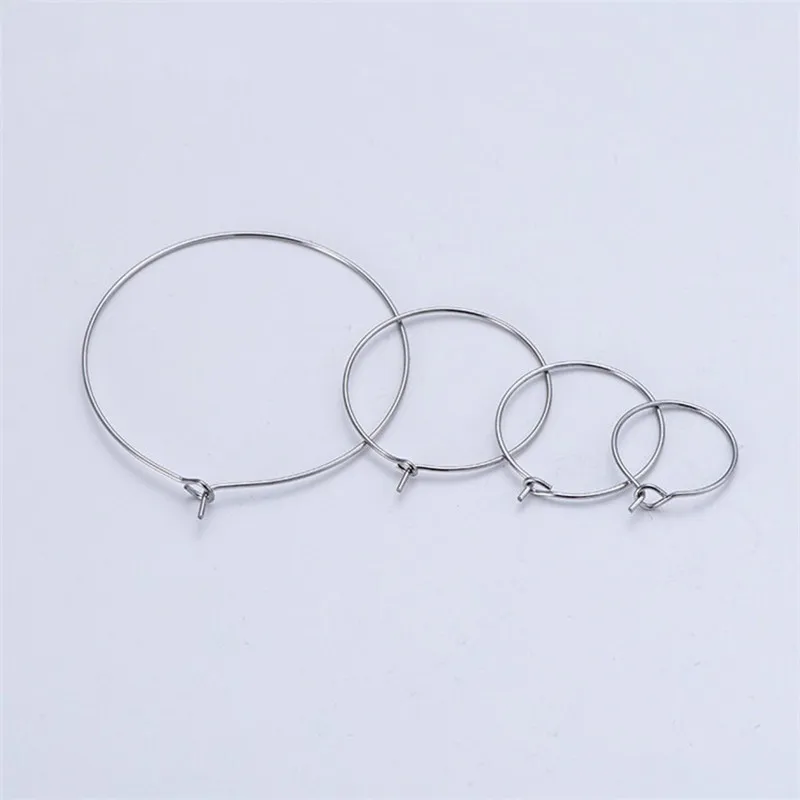 50pcs/lot Big Round Hoops Earrings Circle Classic Fashion Iron Ear Wires Hooks For DIY Jewelry Making Findings Material