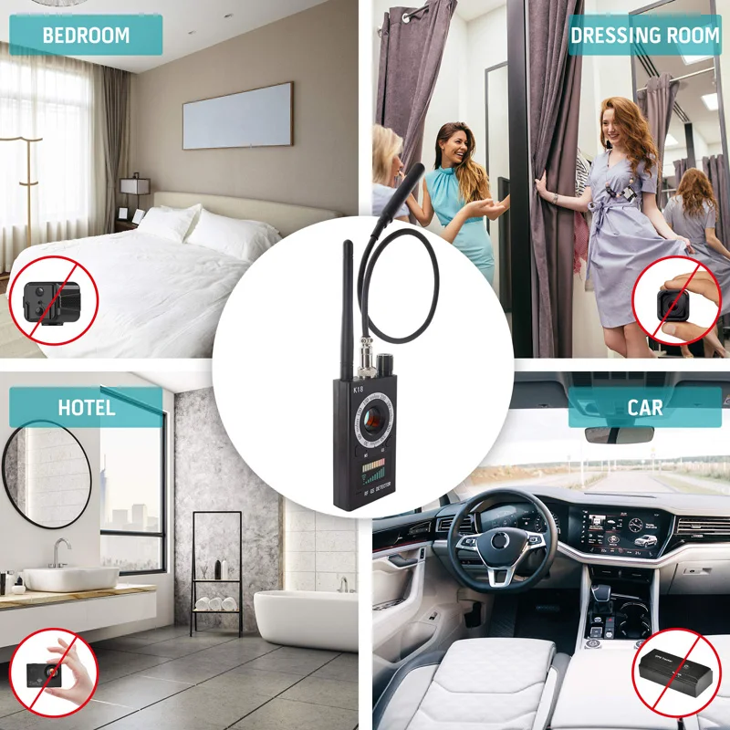 

1MHz-6.5GHz K18 Multi-function Anti-spy Detector Camera GSM Audio Bug Finder GPS Signal lens RF Tracker Detect Wireless Products