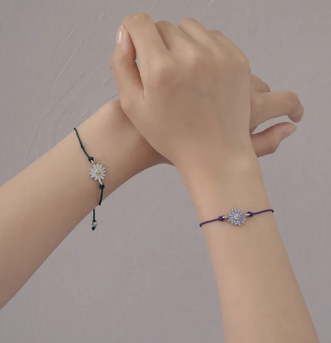 Kpop Bangtan Boys SUGA bracelet same paragraph daisy green wish rope men's | Bracelets